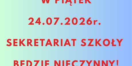 Powiększ grafikę: Na zielono-niebieskim tle czerwony napis.