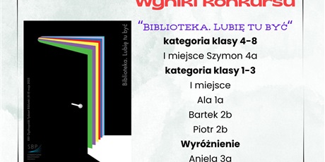 Powiększ grafikę: Po lewej stronie otwarta, stojąca książka, po prawej lista zwycięzców konkursu.